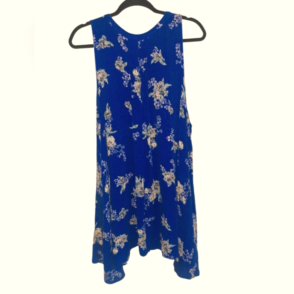 Free People Women's Vivid Blue Tree Swing Dress Mini Dress Tunic Size Large - Picture 6 of 8
